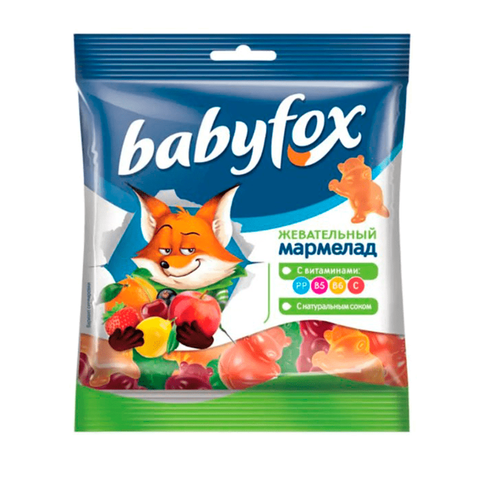Мармелад жевательный Бэби Фокс бегемоты 70 гр м/у