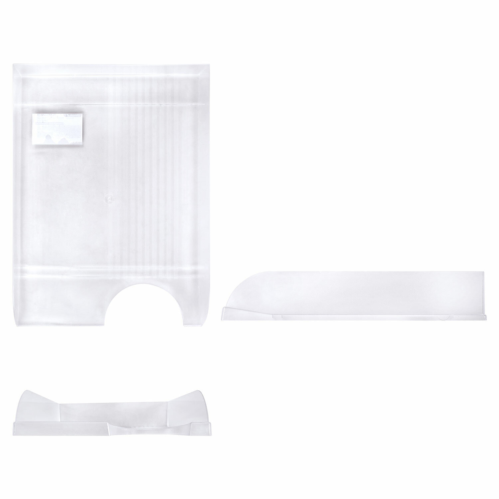 Лоток горизонтальный для бумаг BRAUBERG «Standard», 350×253×65 мм, прозрачный.