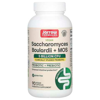 Jarrow Formulas, Saccharomyces Boulardii + MOS, 90 Veg Capsules | Saxaromitsetlar Bulardi + MOS, 5 mlrd KHB, 90 kapsula
