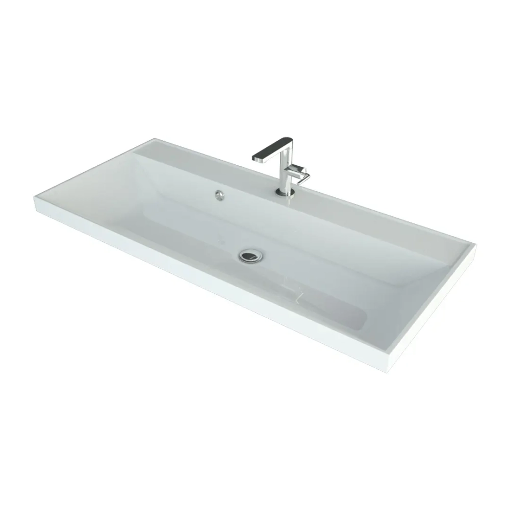 Тумба с раковиной Uperwood Tanos 100 см, подвесная, белая матовая
