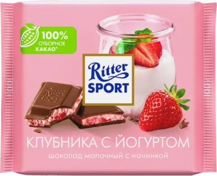 Шоколад Молочный Клубника с йогуртом Ritter Sport 100г