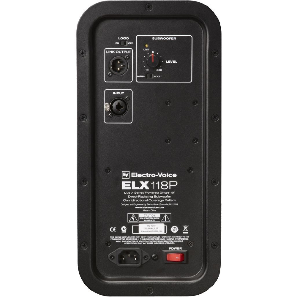 Electro-Voice ELX118P активный сабвуфер, 18', 700Вт, макс. SPL - 134дБ, 32Гц-130Гц, цвет черный