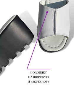 Шлепанцы кожаные натуральные на платформе