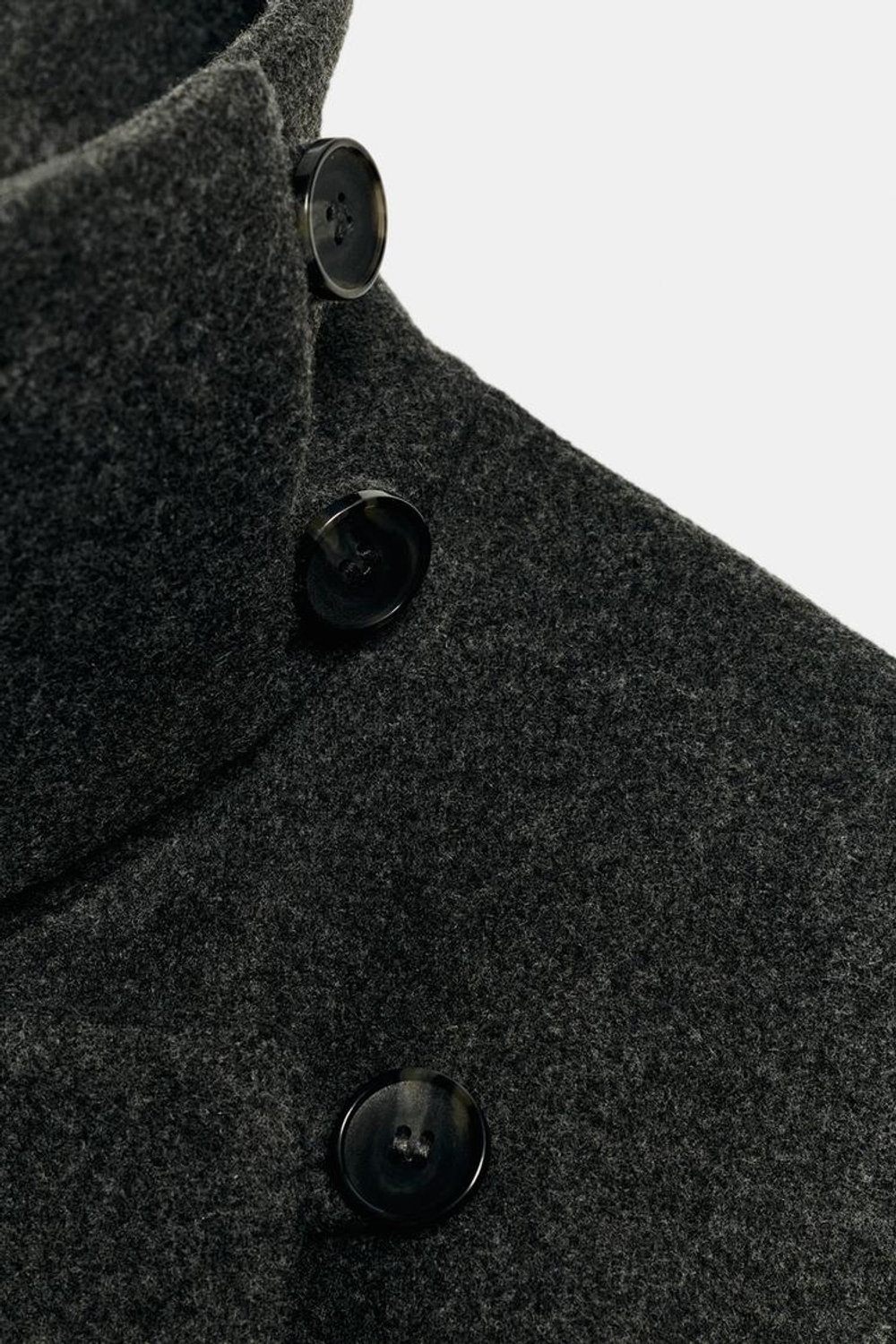 ZARA МЯГКАЯ ДВУБОРТНАЯ КУРТКА, ЧЕРНЫЙ