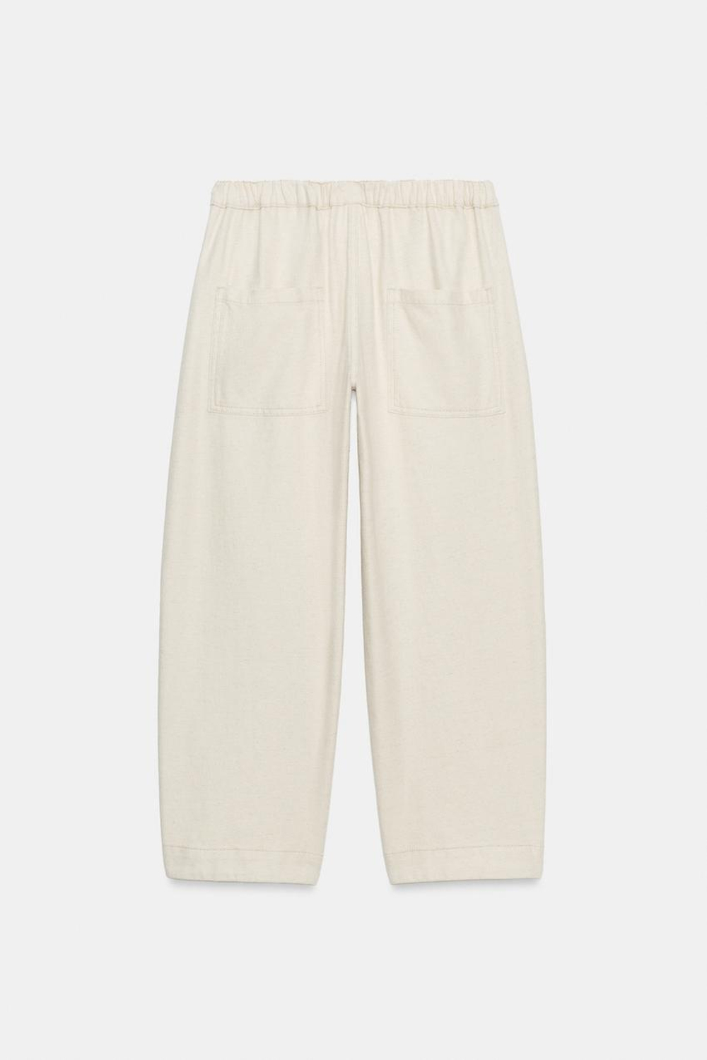 ZARA БРЮКИ BARREL — ZW COLLECTION, ЭКРЮ