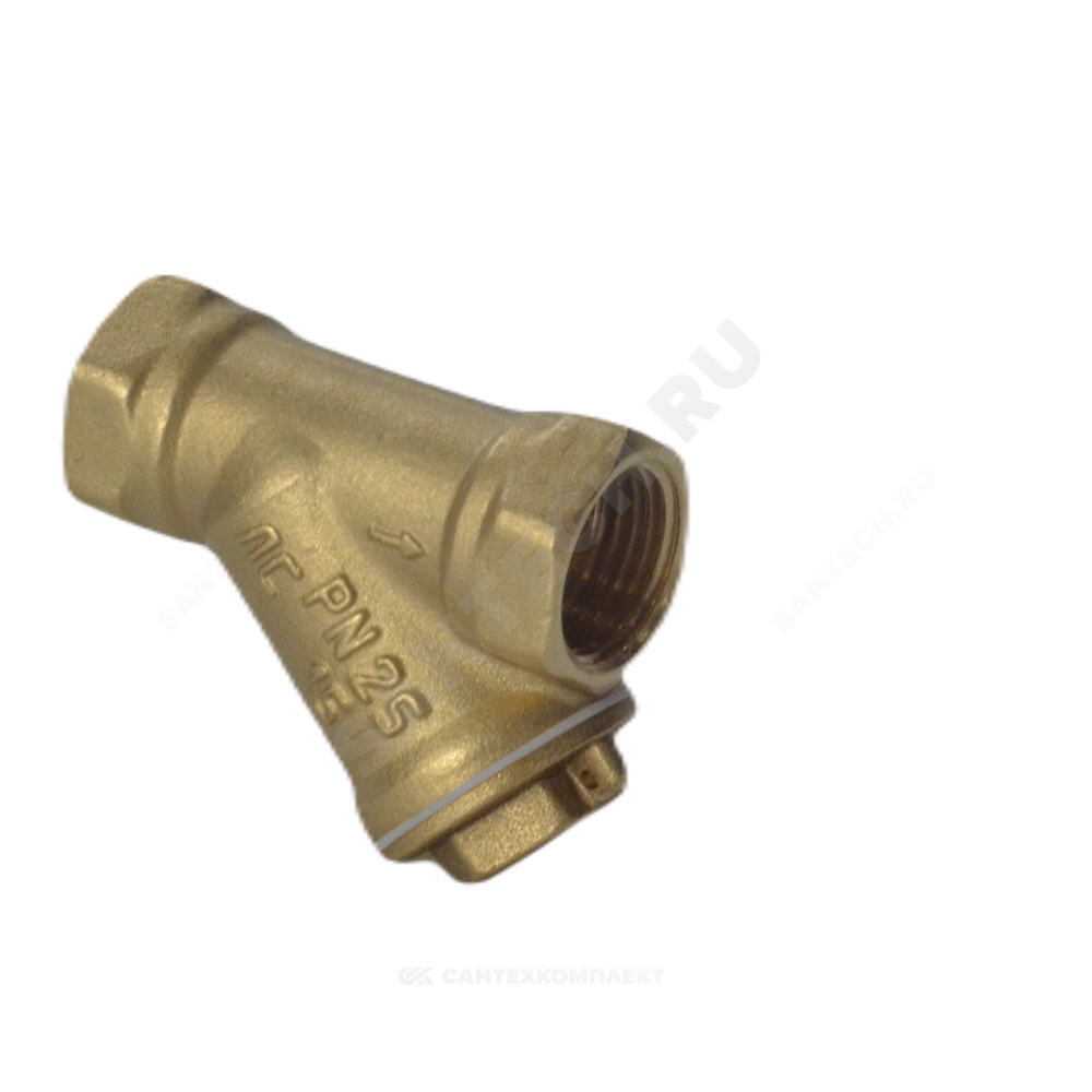 Фильтр сетчатый Y-образный латунь Ду 20 Ру25 Тмакс=150 oC 3/4" ВР 46Б5фт1 под пломбу VALFEX VF.192.L00.034