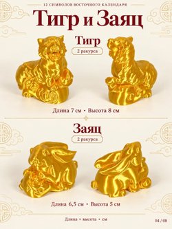 Набор статуэток 12 символов китайского календаря (3D058)