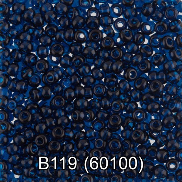 Бисер Gamma 10/0 (2.3 мм), 50 г, B119 т.голубой, 60100, круглый 2
