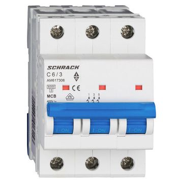 Автоматический выключатель Schrack Technik 3P C 6A 6kA Amparo AM617306--