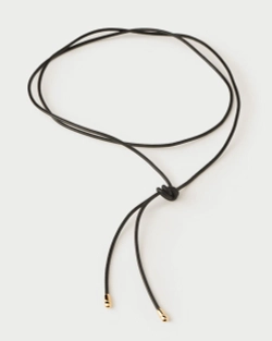 Колье Dana Leather Bow серебро 925 пробы покрытое золотом