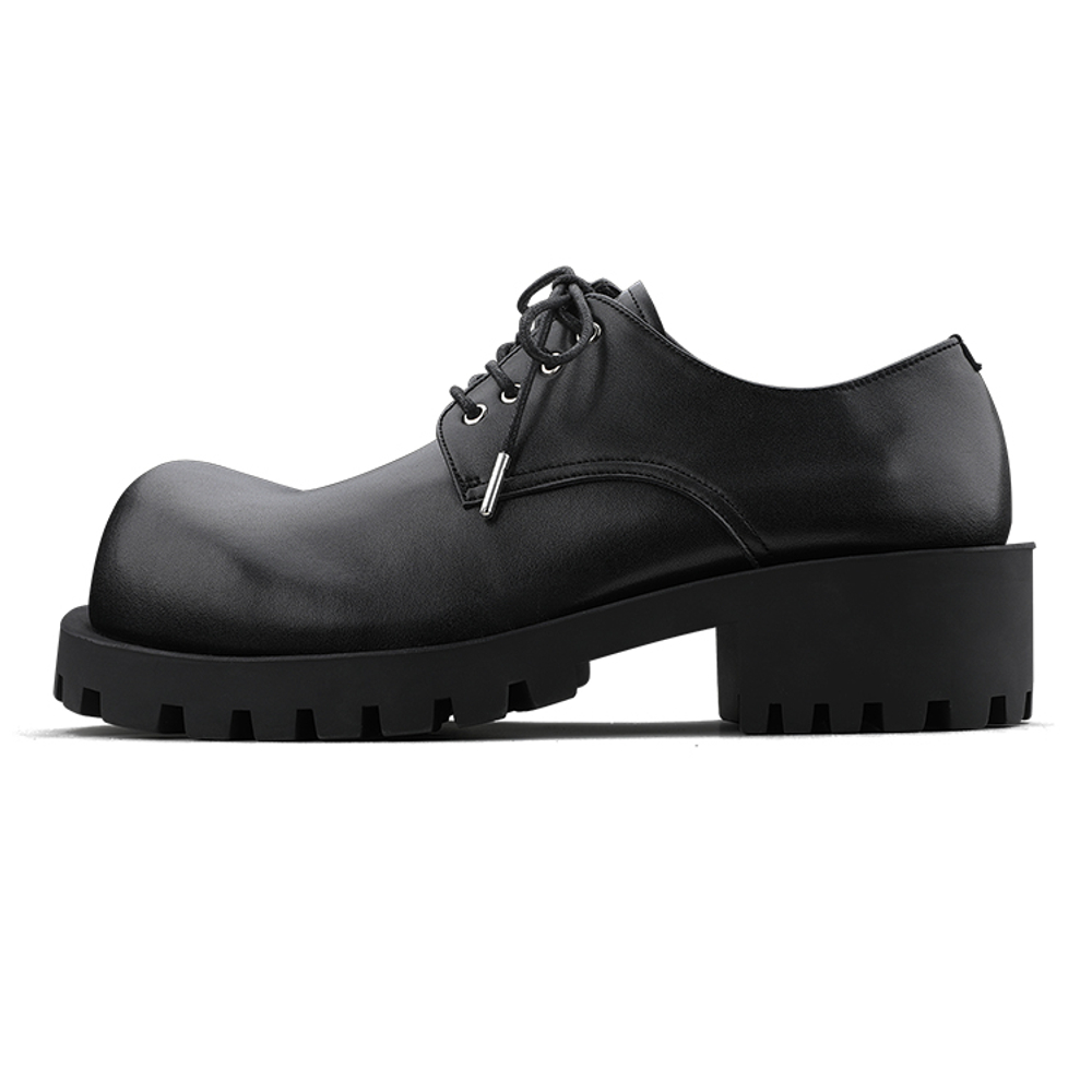 HANQIAORIJI Black Blood Collection Cow Split Leather Casual Shoes Men"s Black