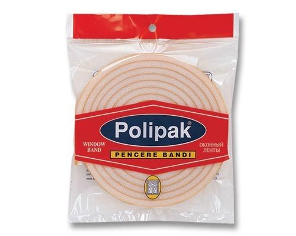 Уплотнитель оконный 0,8*0,8*108 см "POLIPAK", на клеевой основе