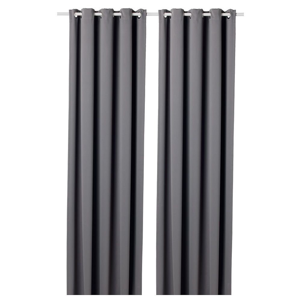 Комплект штор IKEA HILLEBORG (ХИЛЛЕБОРГ), Серый, 145x250 см, 2 шт