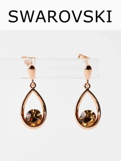 Серьги-капли Белла с кристаллами Swarovski шампань