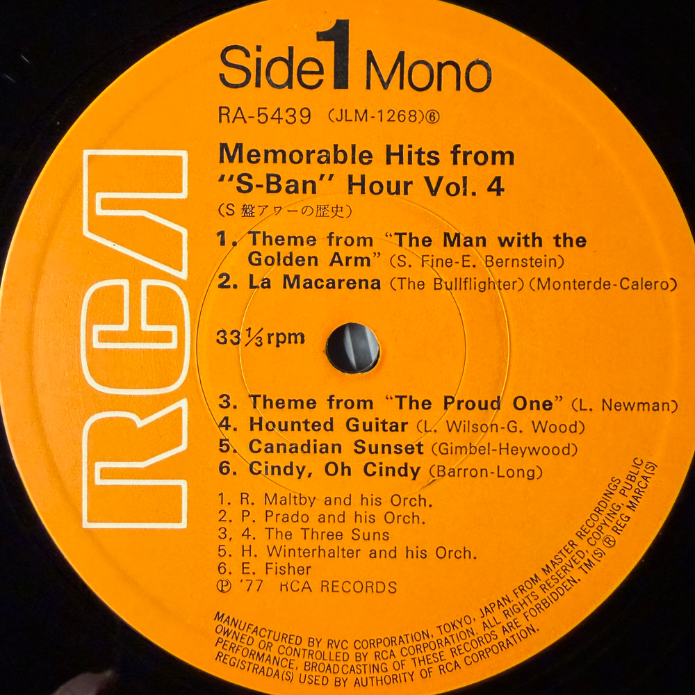 Сборник Memorable Hits From "S-Ban" Hour Vol. 4 (Япония 1977г.)Т