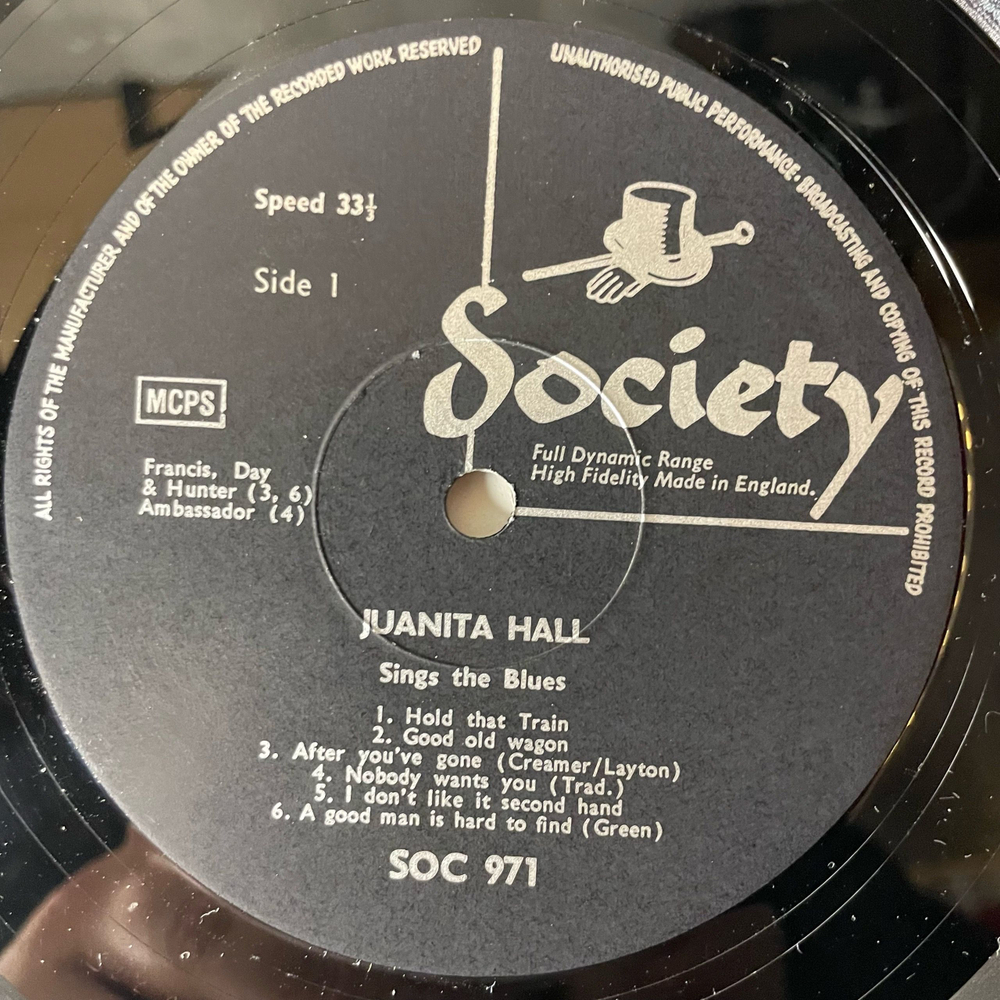 Винтажная виниловая пластинка LP Juanita Hall, The Original Bloody Mary Sings The Blues (Англия 1964)