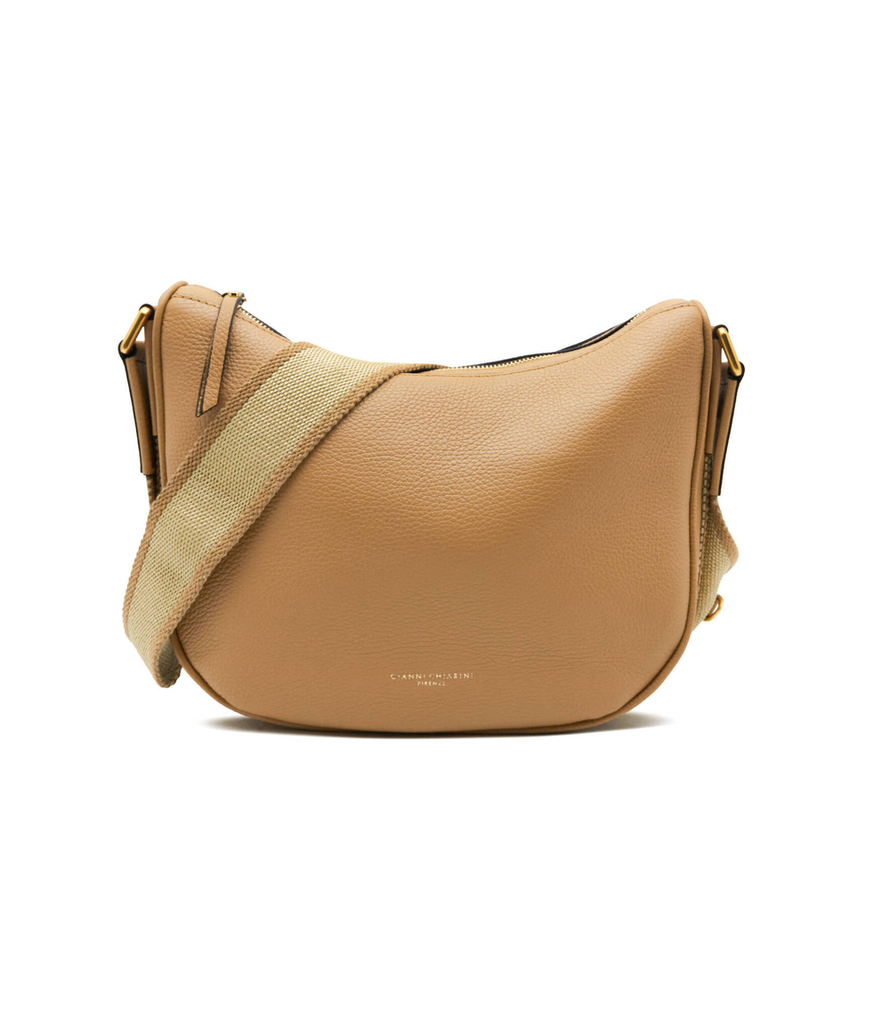 Кожаная сумка хобо borsa pelle GIANNI CHIARINI - коричневый(BS 10635 GRN-NA)