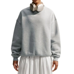 Женская Кофта теннисная Nike Studio Fleece Medium Weight Oversized Crew - dark grey heather/sail