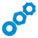 Комплект из трех голубых колец для эрекции 3-Pack Nuts & Bolts Stretch Cock Ring Set (Цвет: голубой)