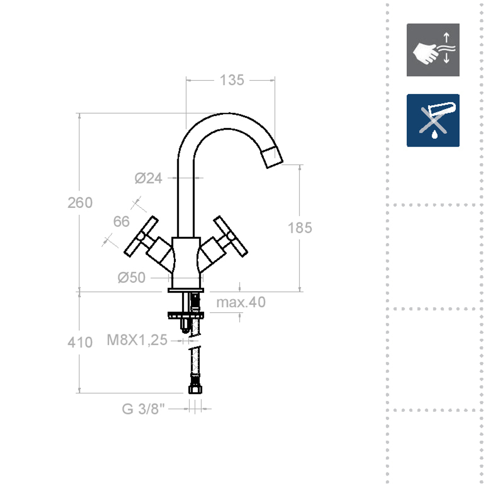 СНЯТ Смеситель для раковины RS-CROSS 6202