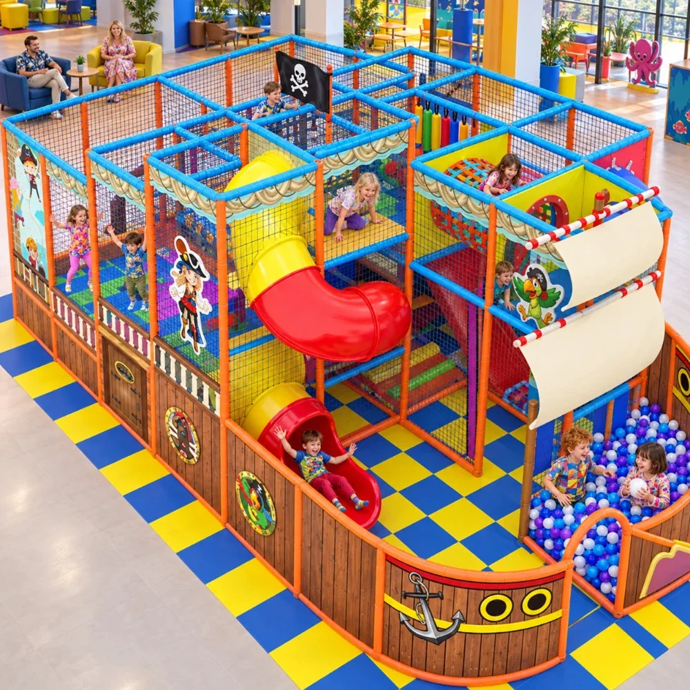 Детский игровой лабиринт «Пиратский корабль» 40,3 м² (6*9,5*4,1 м)