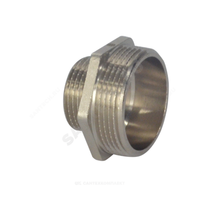 Ниппель латунь никель переходной Ду 15х10 (1/2"х3/8") НР SantechSystems