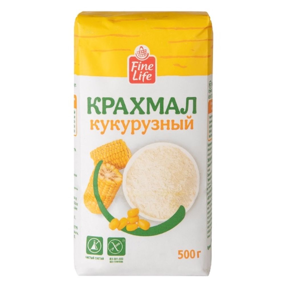 500Г КРАХМАЛ КУКУРУЗНЫЙ FINE LIFE БЕЗ ГЛЮТЕНА