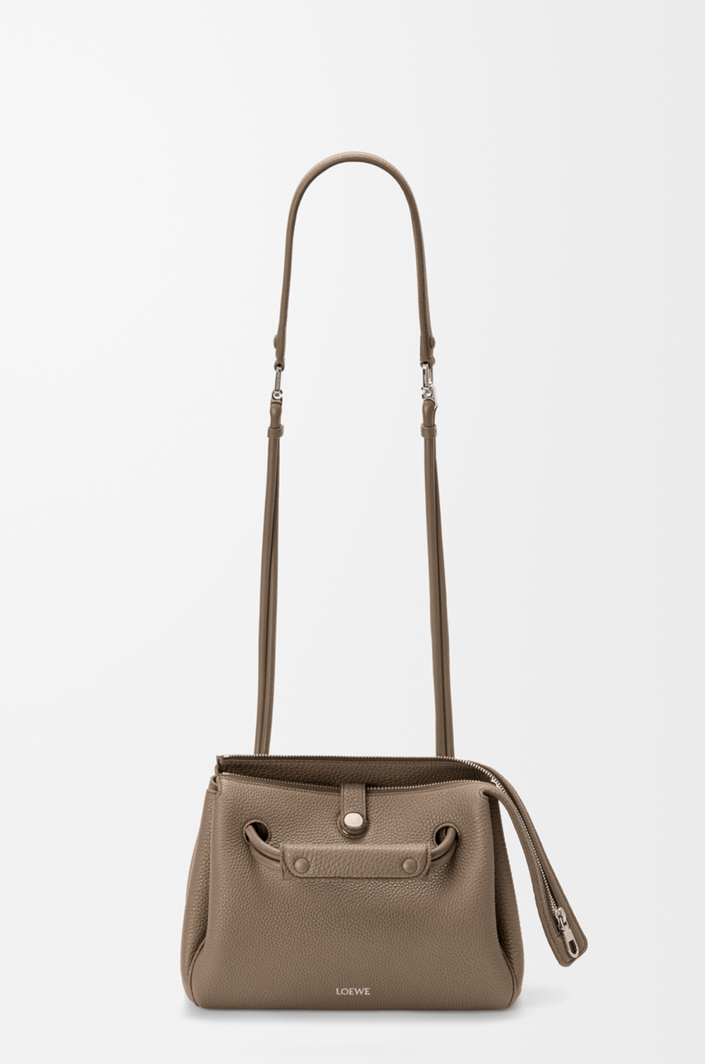 Loewe Маленькая сумка Madrid из мягкой зернистой телячьей кожи, серо-коричневый