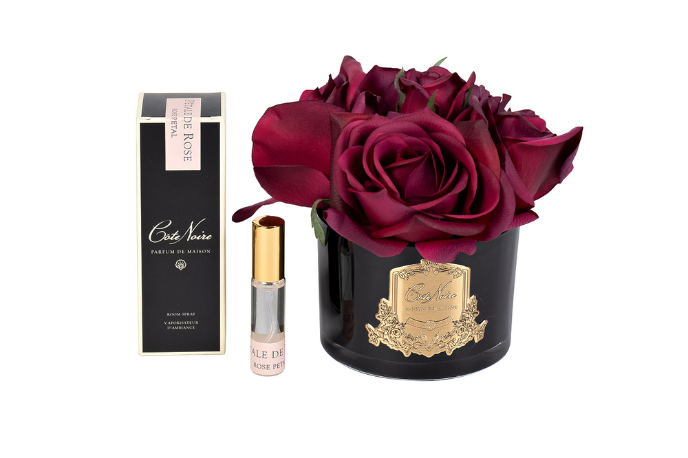 Букет роз ароматизированный и спрей 10мл Cote Noire Five Rose Red в вазе Garda Decor