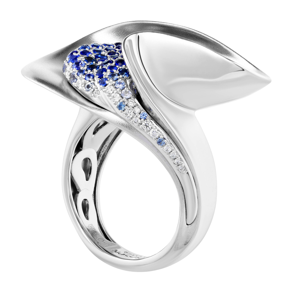 Кольцо с Сапфирами и Бриллиантами, R0130-0/7