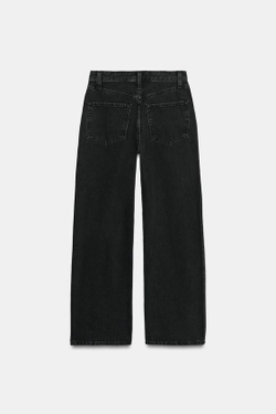ZARA ДЖИНСЫ STRAIGHT FIT С ВЫСОКОЙ ПОСАДКОЙ — ZW COLLECTION, ЧЕРНЫЙ