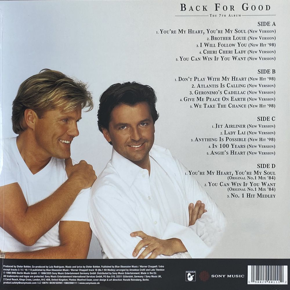 Modern Talking. Back For Good - The 7th Album. White & Black Marbled (2 LP) Модерн Токинг. Новая запечатанная виниловая пластинка. Товар уцененный