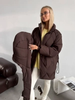 Куртка зимняя с капюшоном удлиненная