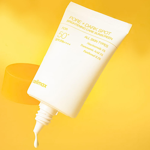 Celimax Pore+Dark Spot Brightening Care Sunscreen SPF50+ PA++++ осветляющий солнцезащитный крем