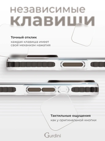 Чехол накладка iPhone 15 Pro Max 6.7" Gurdini Ocean Case (3) Transparent серый