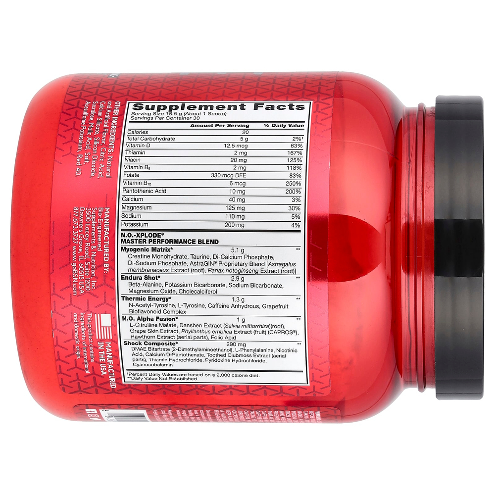BSN, NO-XPLODE®, Legendary Pre-Workout, предтренировочный комплекс, со вкусом фруктового пунша, 555 г (1,22 фунта)