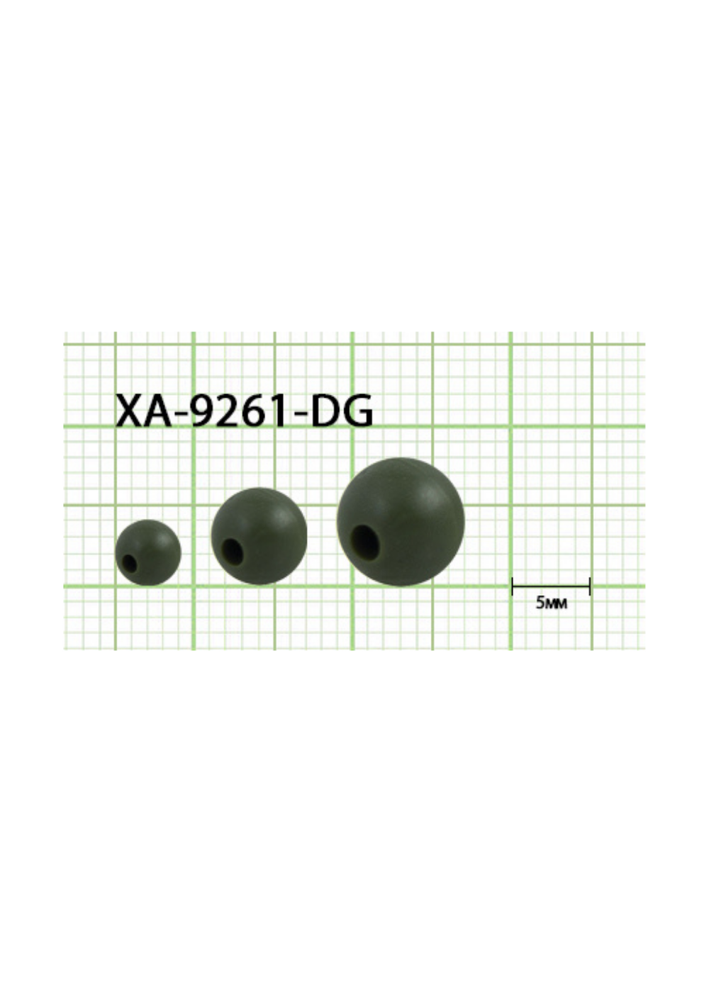 Бусины резиновые Fish Crystal для монтажа рыболовных оснасток Rubber Bead DARK GREEN XA-9261 №4 ( 5 упаковок )