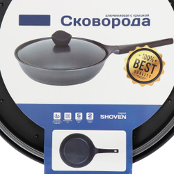 Сковорода алюминий, 24 см, антиприг, Daniks, Shoven, KI-JG2024, с крыш, индукц