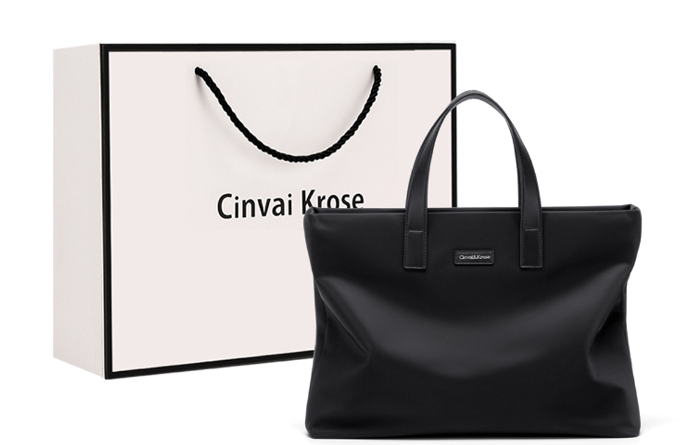XINWAYI·KELUOSI Fabric Business Handbag, Briefcase, Laptop Bag Medium Men"s Black