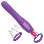 Двухсторонний вибростимулятор с помпой и язычком PipeDream Fantasy for Her Ultimate Pleasure Clitoral Pump Vibe Purple 494312