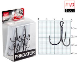 Крючки-тройники Lucky John PREDATOR LJH234 №1/0, 6 шт.