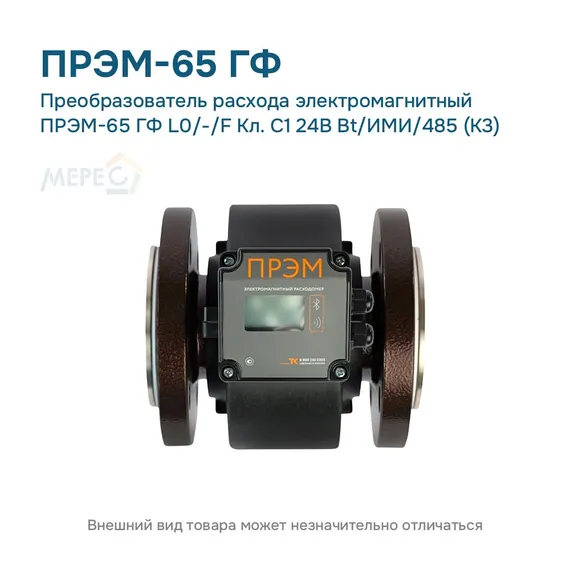 Преобразователь расхода электромагнитный ПРЭМ-65 ГФ L0/-/F Кл. C1 24В Bt/ИМИ/485 (К3)