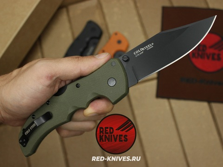 Нож Cold Steel Recon 1 LTW - рукоять зеленый нейлон, клинок черный RK/Н15