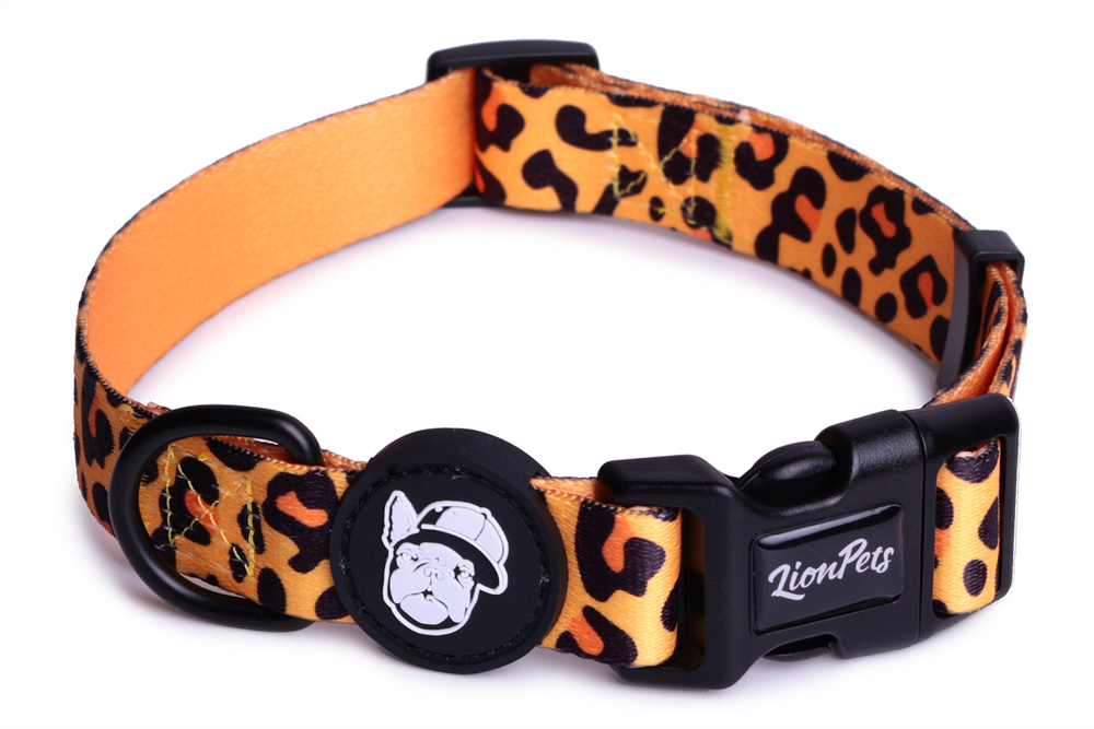 LionPets Ошейник д/собак полиэстер, LPO-00500-2 Жёлтый гепард (р-р M-обхв. 33-55, шир. 2,0 см)