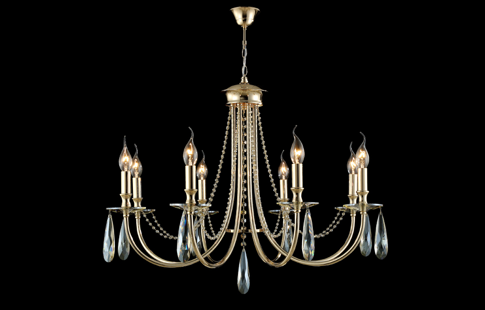 Люстра Crystal Lux VICTORIA SP8 GOLD/AMBER