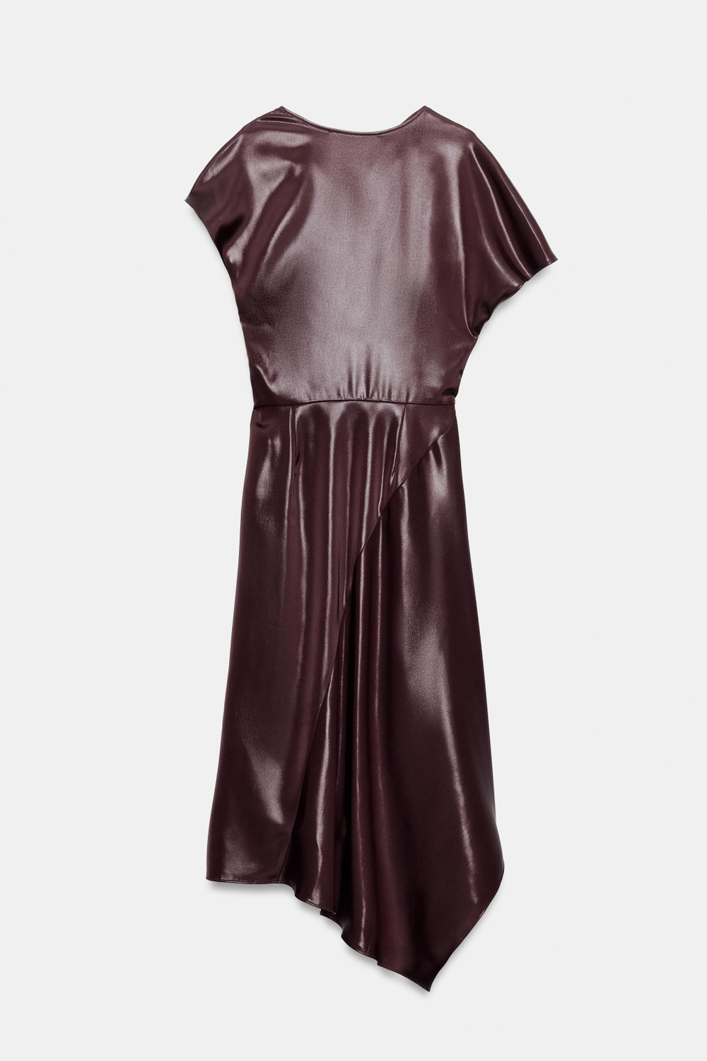 АТЛАСНОЕ ПЛАТЬЕ МИДИ С БЛЕСКОМ — ZARA