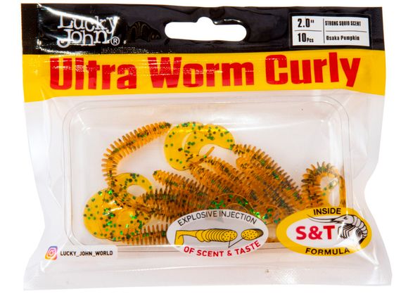 Слаги съедобные LJ Pro Series ULTRAWORM CURLY 2,0in (5 см), цв. PA19, 9 шт.