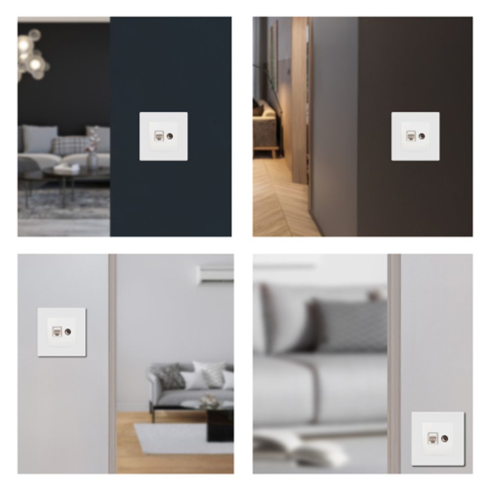 Розетка ЭРА Серия 12 12-3110-01 комбинированная RJ45+TV IP20 белый | Эра 12