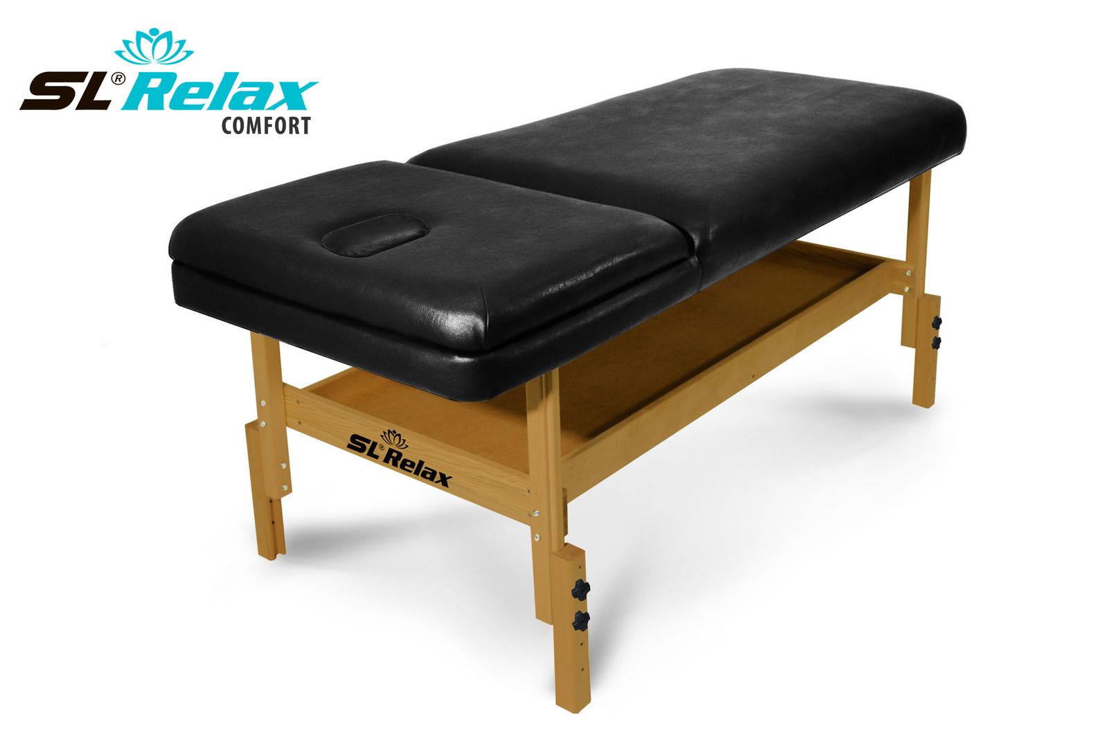 Массажный стол Relax Comfort черная кожа фото №2