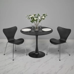 Комплект из 4-х стульев Bradex Home Seven Style чёрный с хромированными ножками